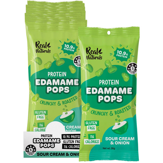 Real Naturals Protein Edamame Pops Sour Cream 10x26g - Real Naturals
