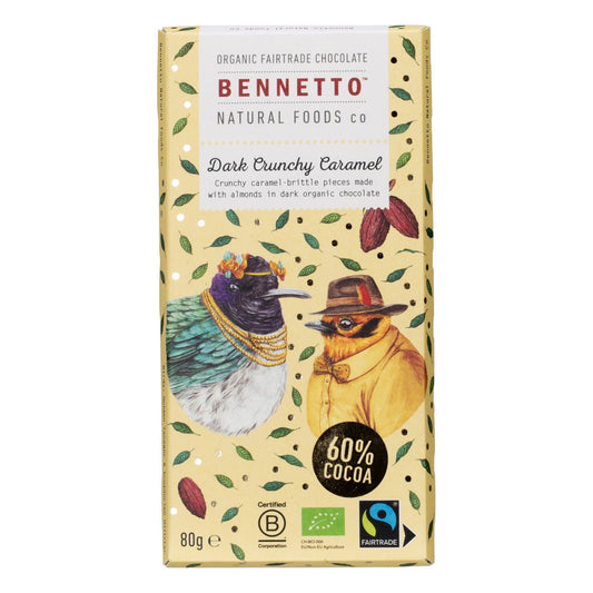 Bennetto Organic Dark Crunchy Caramel 12x80g - Bennetto