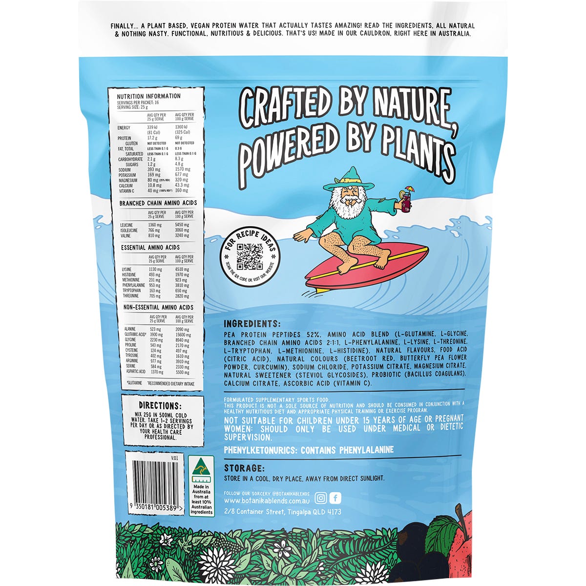 Botanika Blends Plant Protein Water Apple Blackcurrant 400g - Botanika Blends