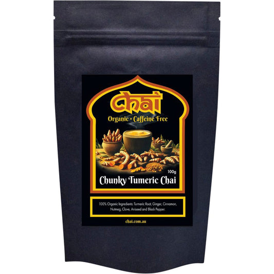 Chai Tea Organic Chunky Turmeric Chai 100g - Chai Tea