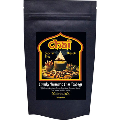 Chai Tea Organic Chunky Turmeric Chai Tea Bags 20pk - Chai Tea