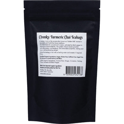 Chai Tea Organic Chunky Turmeric Chai Tea Bags 20pk - Chai Tea