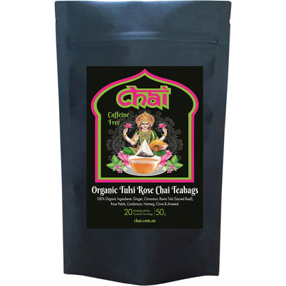 Chai Tea Organic Tulsi Rose Chai Tea Bags 20pk - Chai Tea