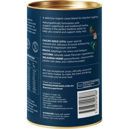 Power Super Foods Dreamy Night Drinking Chocolate 180g - Power Super Foods