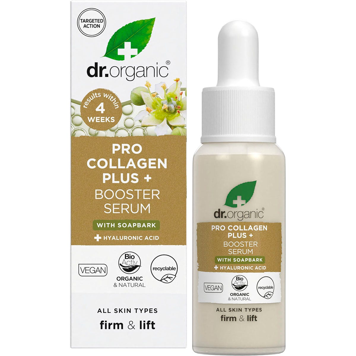 Dr. Organic Pro Collagen Plus+ Booster Serum Soapbark 30ml - Dr. Organic