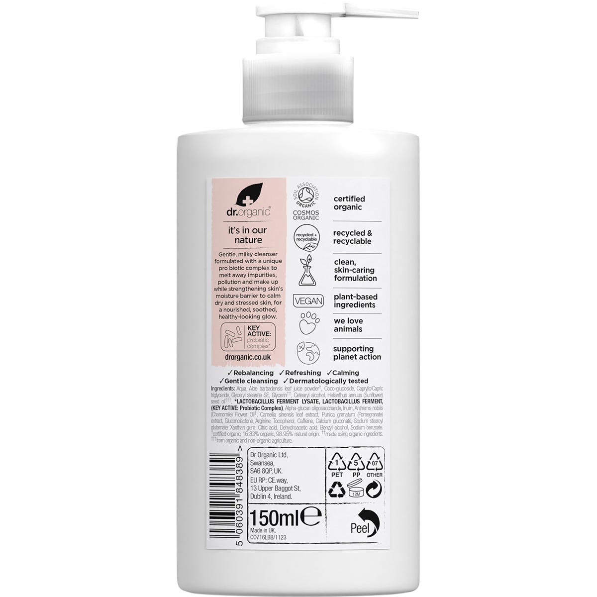 Dr. Organic Skin Calm Probiotic Cream Cleanser 150ml - Dr. Organic