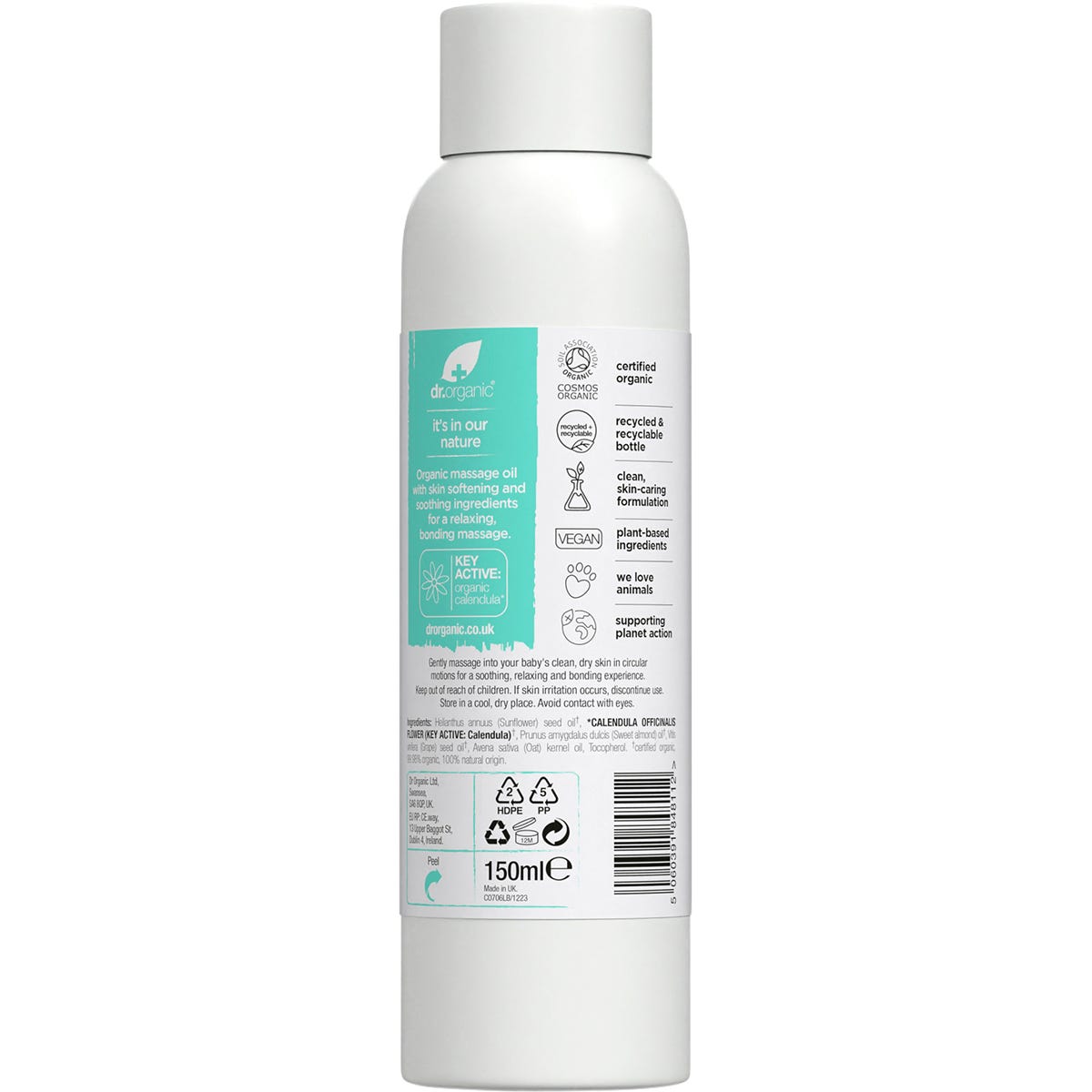 Dr. Organic Baby Massage Oil with Calendula 150ml - Dr. Organic