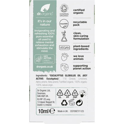 Dr. Organic Eucalyptus Oil 100% Pure 10ml - Dr. Organic