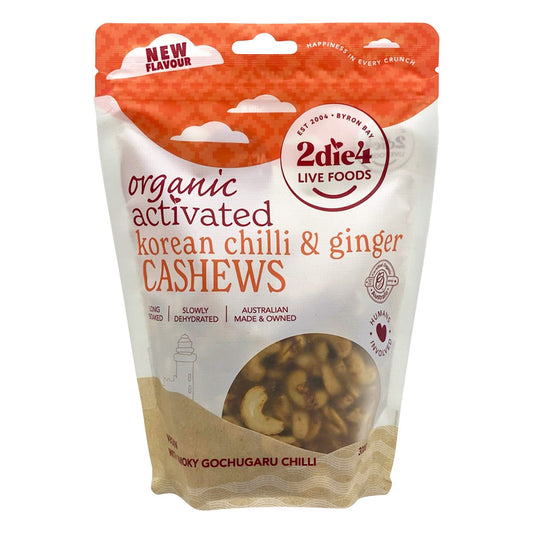 2die4 Live Foods Organic Activated Korean Chilli & Ginger Cashews 300g - 2die4 Live Foods