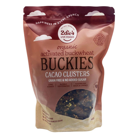 2die4 Live Foods Organic Activated Buckies Cacao Clusters 400g - 2die4 Live Foods