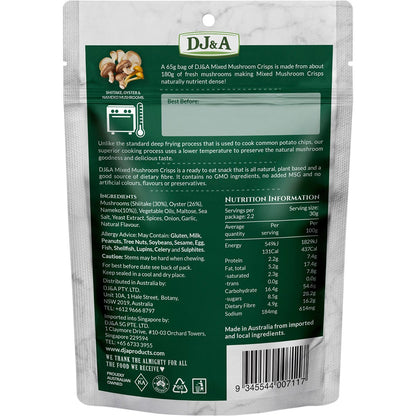 DJ&A Mixed Mushroom Crisps 9x65g - DJ&A