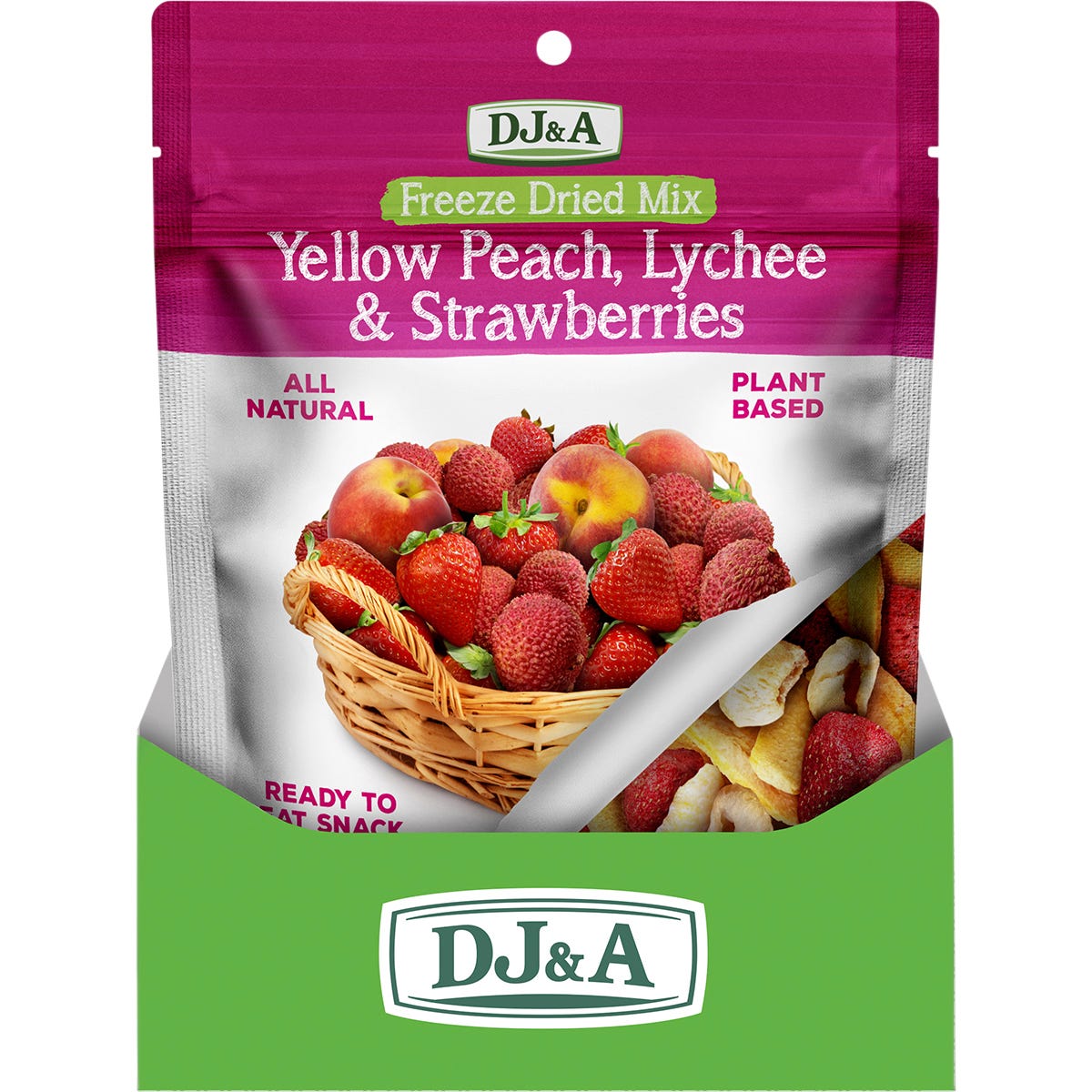 DJ&A Freeze Dried Yellow Peach, Lychee & Strawberries 10x35g - DJ&A