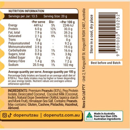 Dope Nutz Peanut Butter 325g