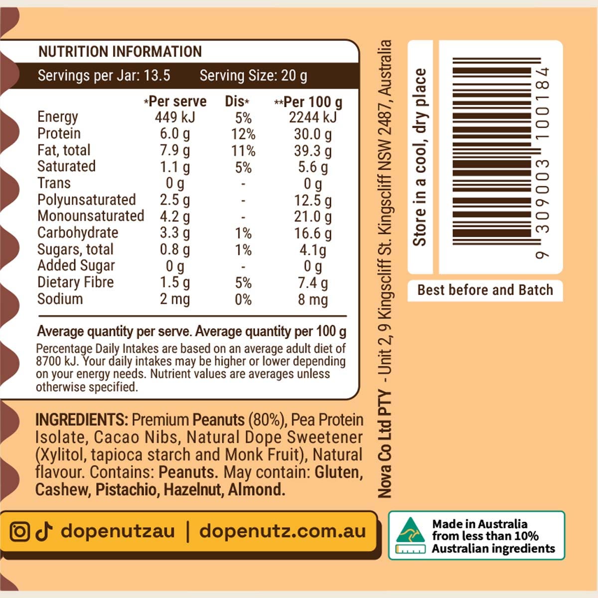 Dope Nutz Peanut Butter 325g