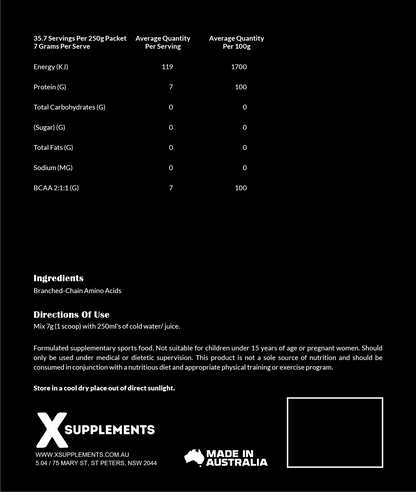 X Supplements BCAA 2:1:1