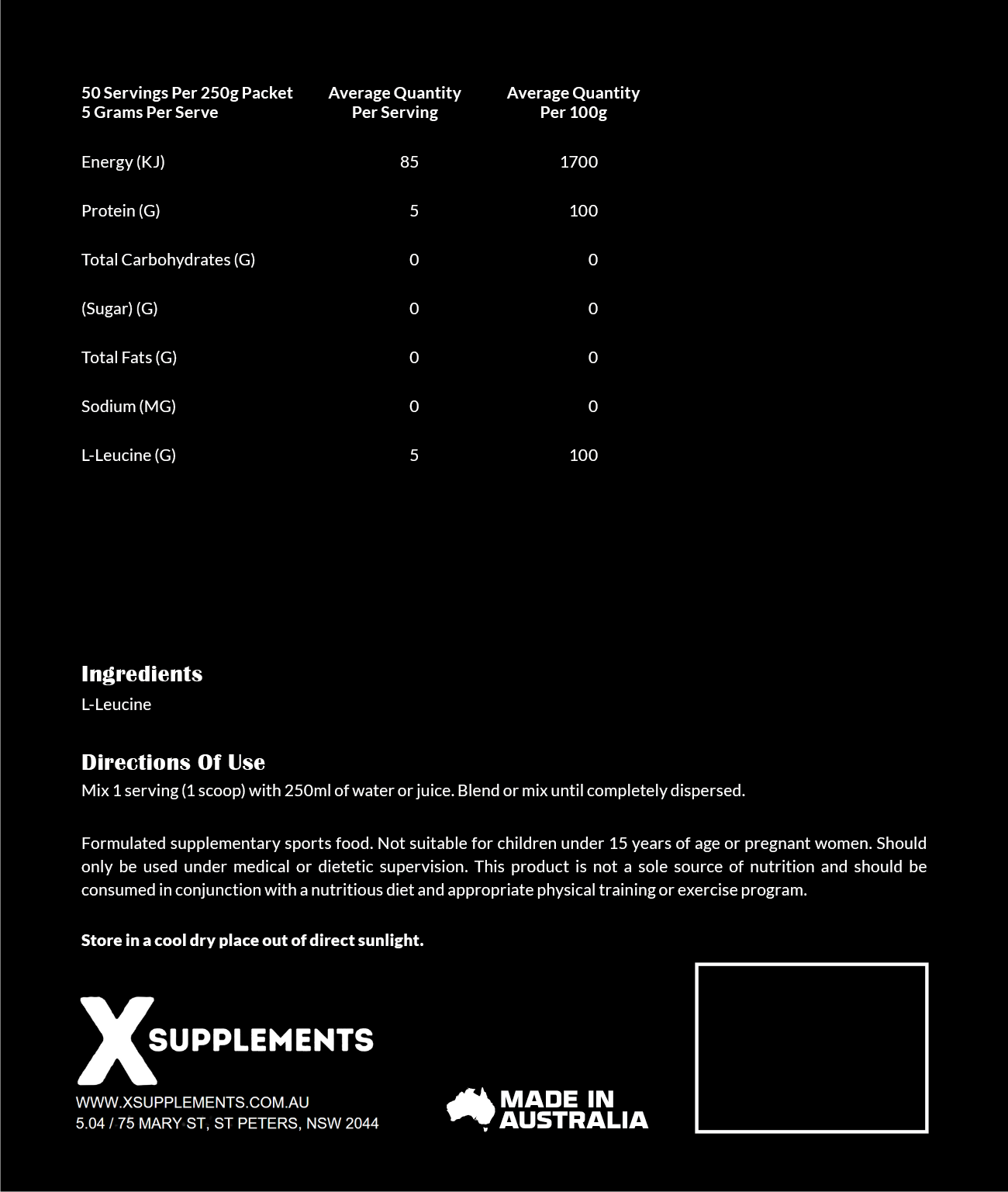 X Supplements L-Leucine