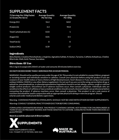 X Supplements Pre-Workout