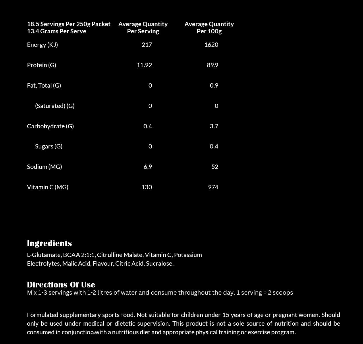 X Supplements Amino Recovery Blend