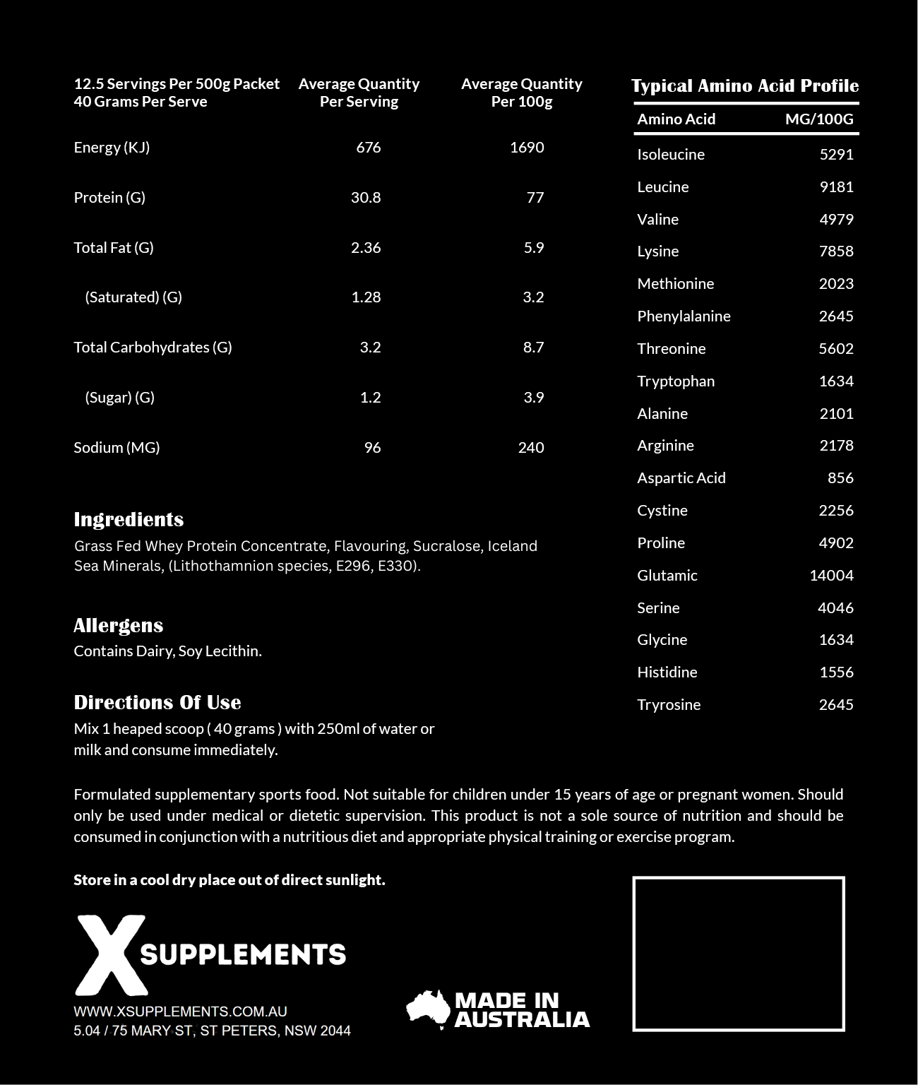 X Supplements Whey Protein Concentrate