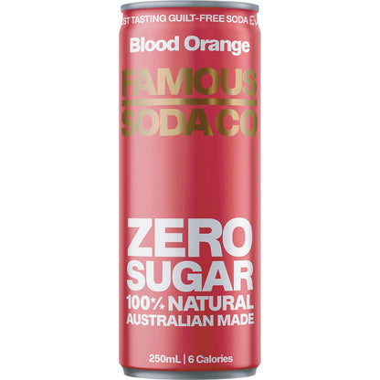 Famous Zero Sugar Soda Blood Orange 4x250ml - Famous