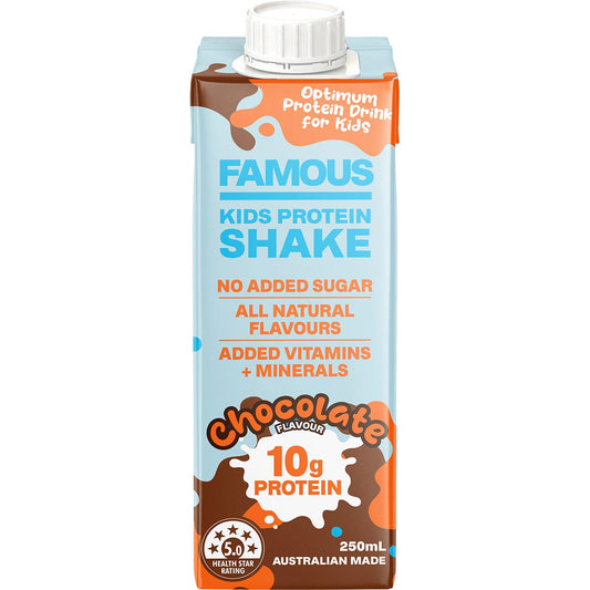 Famous Kids Protein Shake Chocolate 12x250ml - Famous