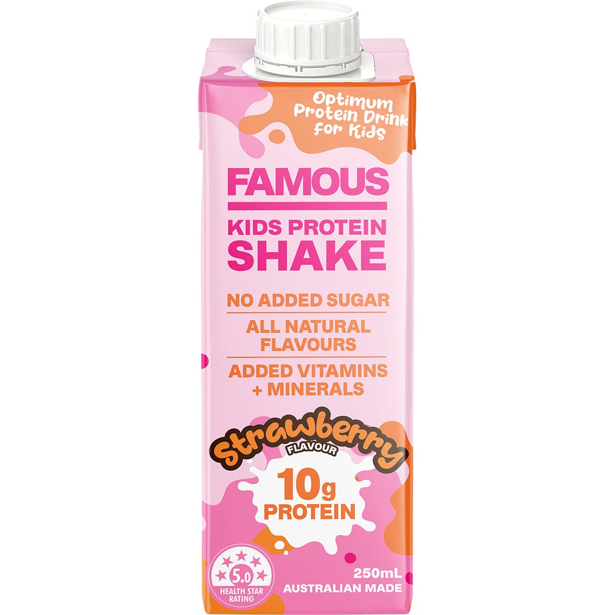 Famous Kids Protein Shake Strawberry 12x250ml - Famous