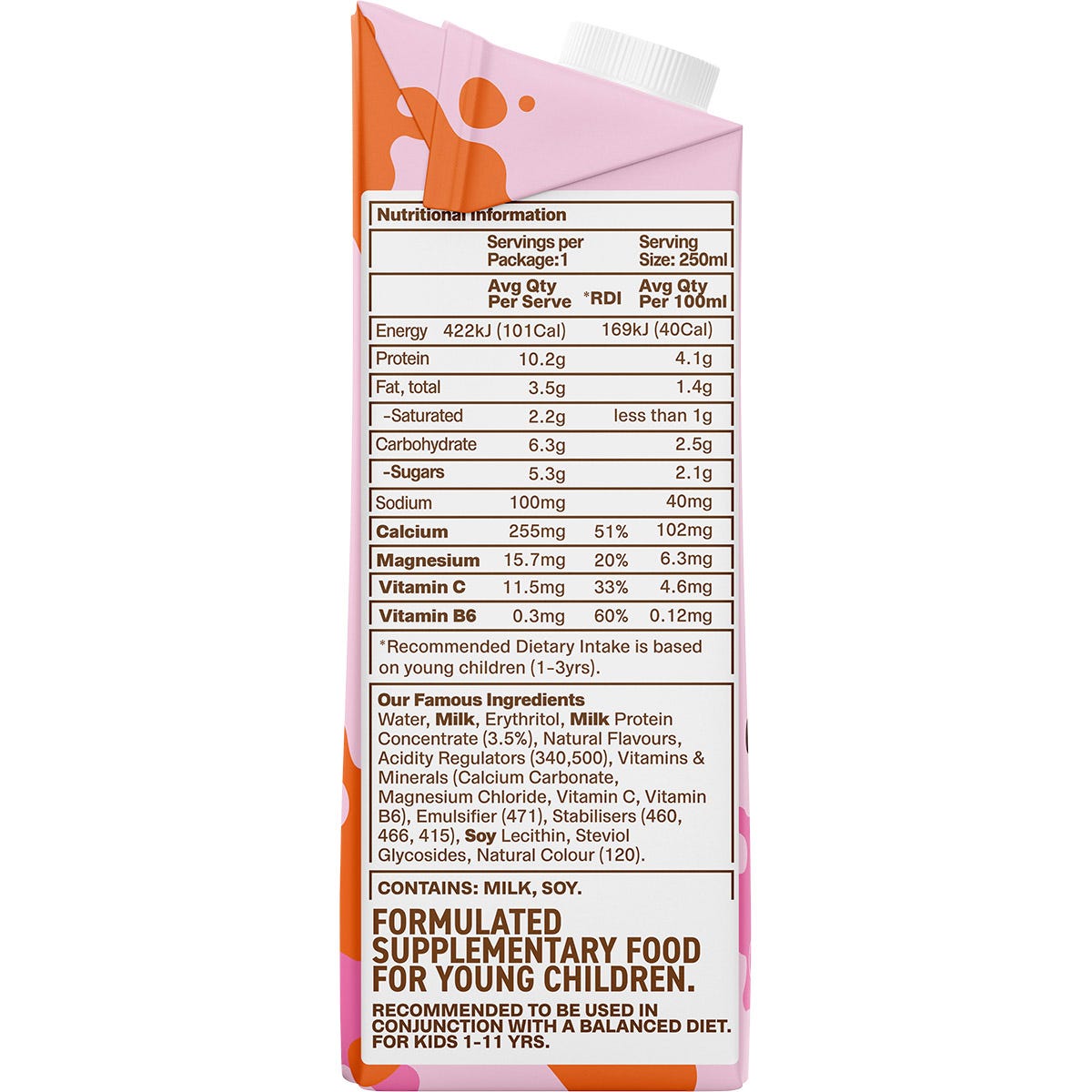 Famous Kids Protein Shake Strawberry 12x250ml - Famous