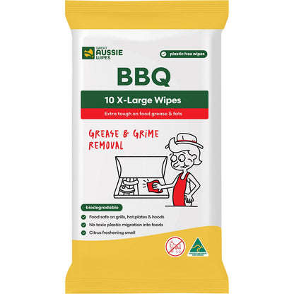 Great Aussie Wipes BBQ X-Large Wipes 10pk - Great Aussie Wipes