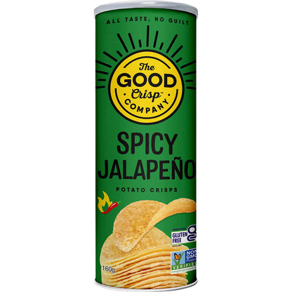 The Good Crisp Company Potato Crisps Spicy Jalapeno 8x160g - The Good Crisp Company