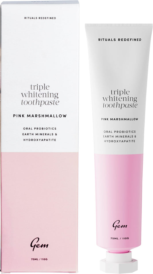 Gem Toothpaste Triple Whitening Pink Marshmallow 110g - Gem