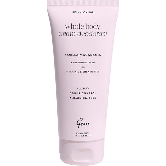 Gem Whole Body Cream Deodorant Vanilla Macadamia 73ml - Gem