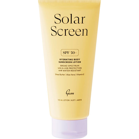 Gem Solar Screen SPF50+ Hydrating Body Sunscreen Lotion 150ml - Gem