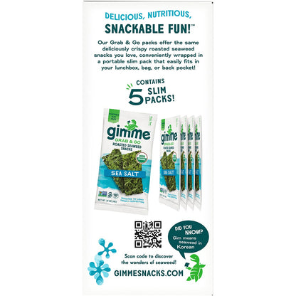 GIMME Roasted Seaweed Snacks Grab & Go Sea Salt 5x4g - GIMME