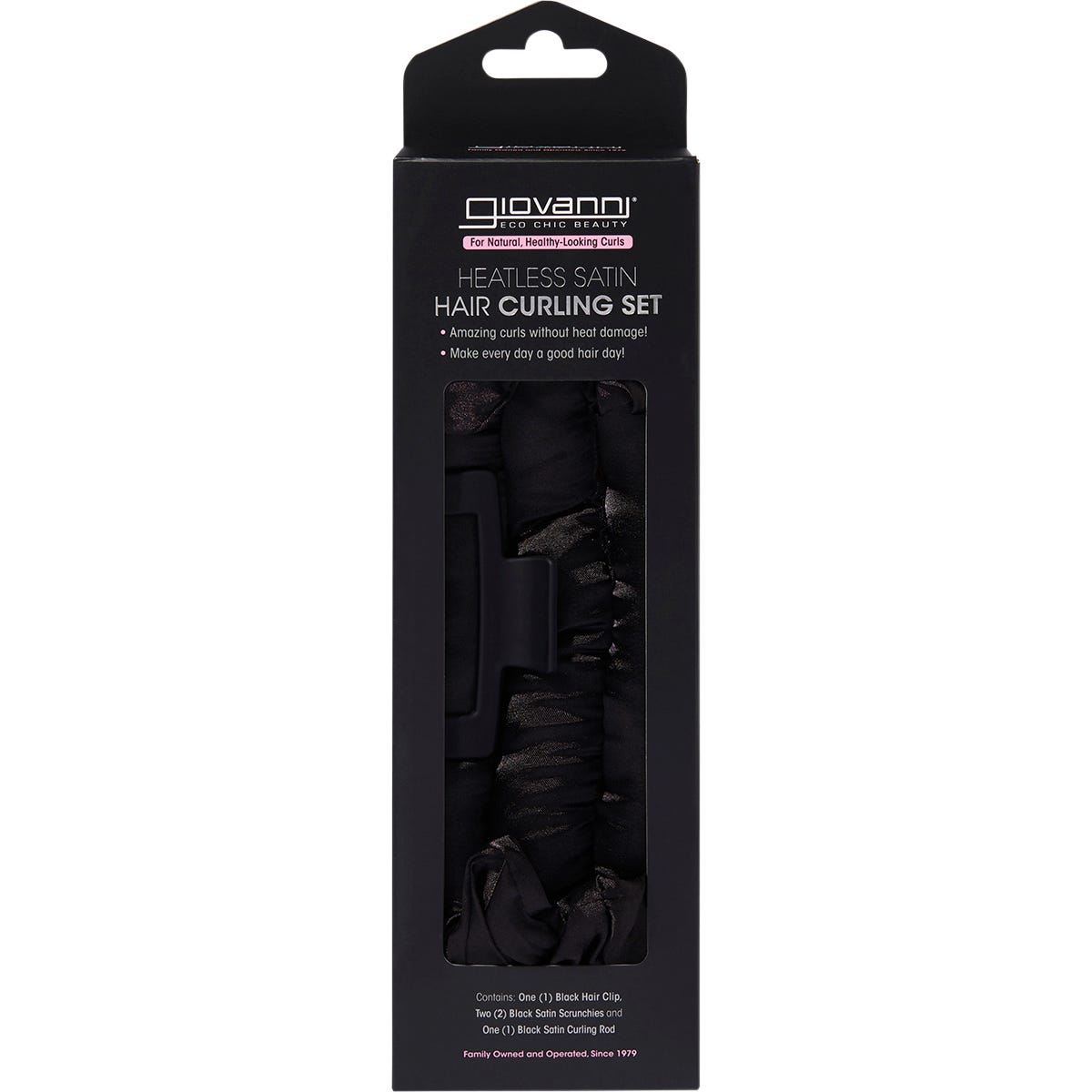 Giovanni Heatless Satin Hair Curling Set Black - Giovanni