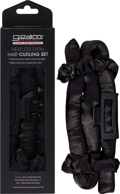 Giovanni Heatless Satin Hair Curling Set Black - Giovanni