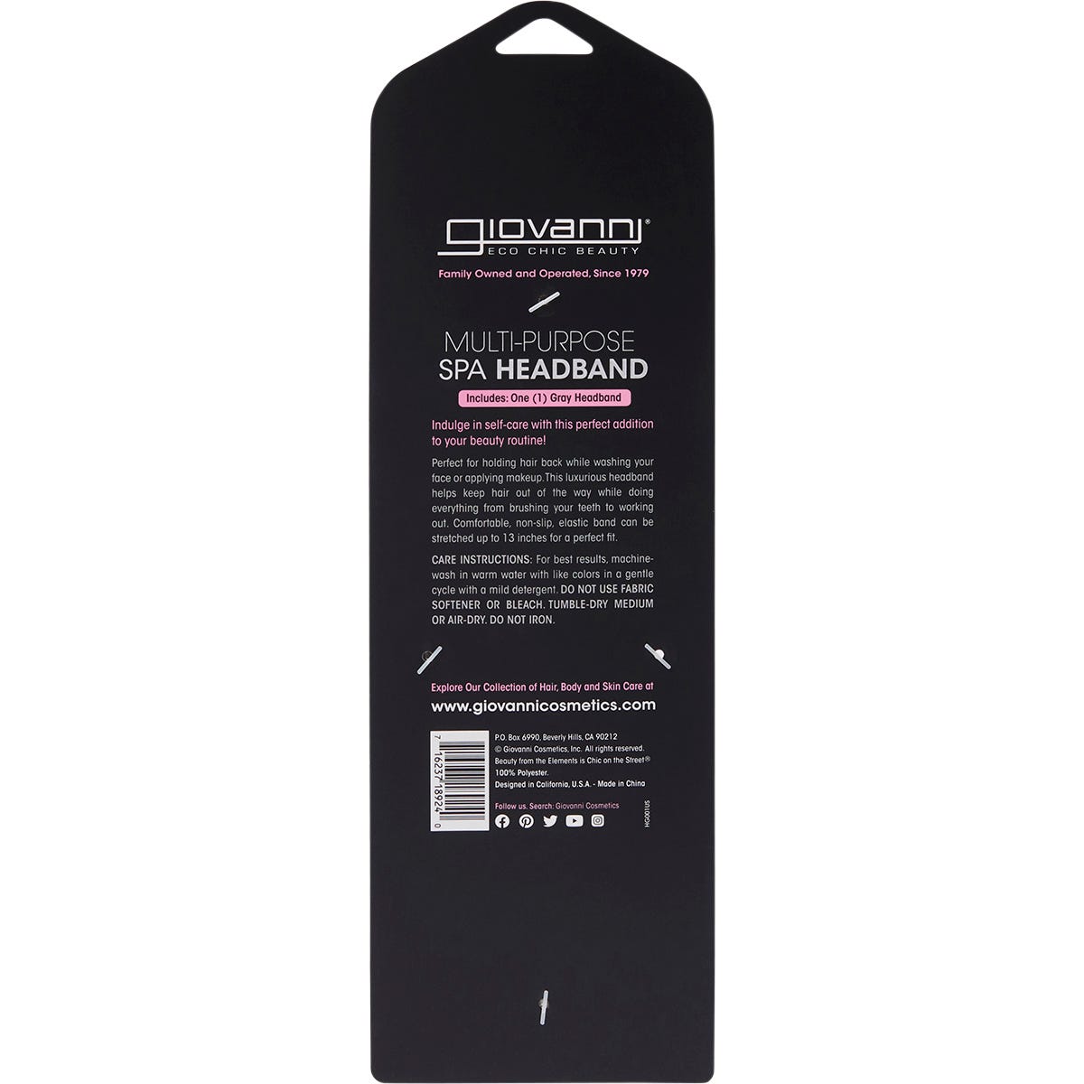 Giovanni SPA Headband Multi-Purpose Grey - Giovanni