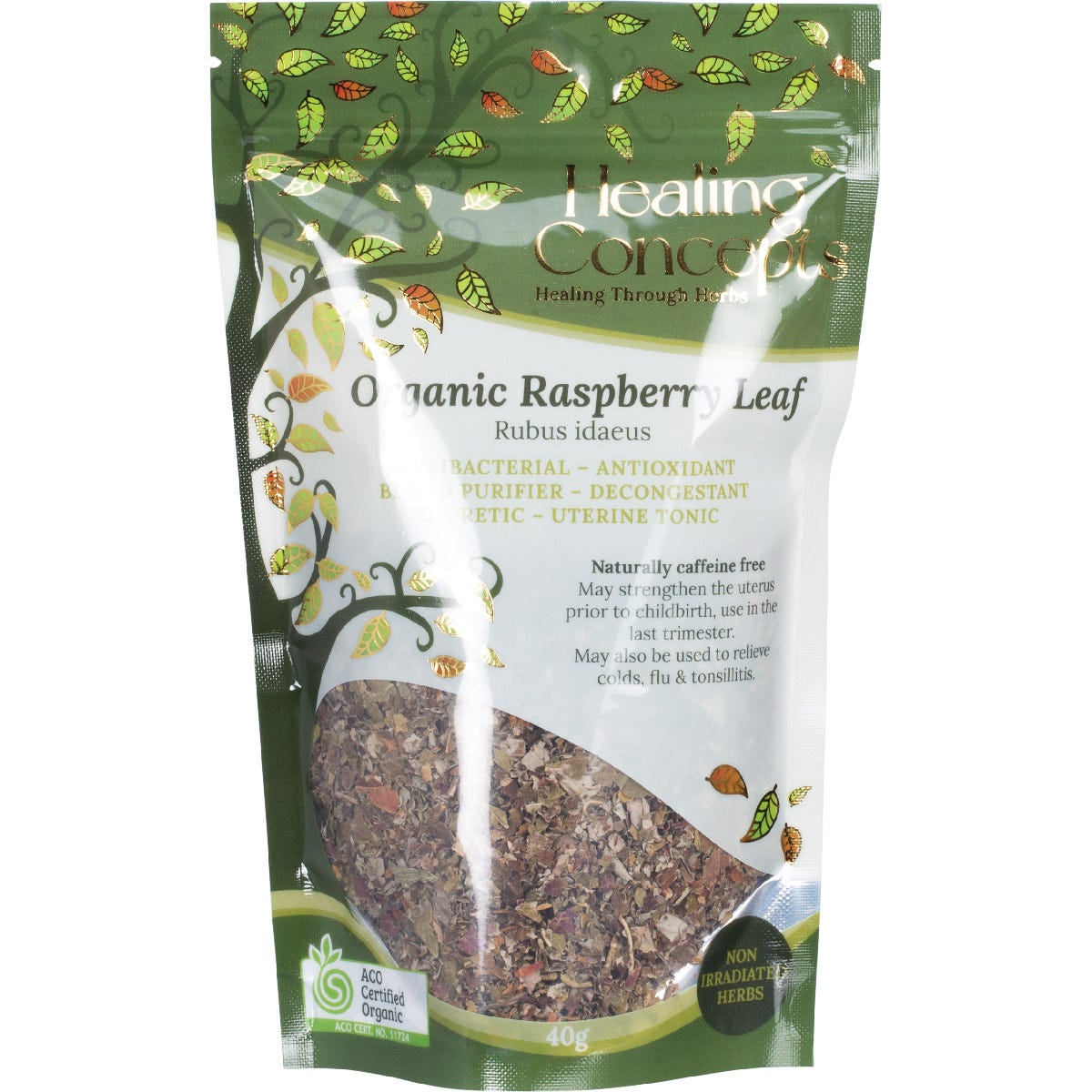 Healing Concepts Organic Raspberry Leaf 40g - Healing Concepts