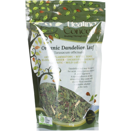 Healing Concepts Organic Dandelion Leaf 40g - Healing Concepts