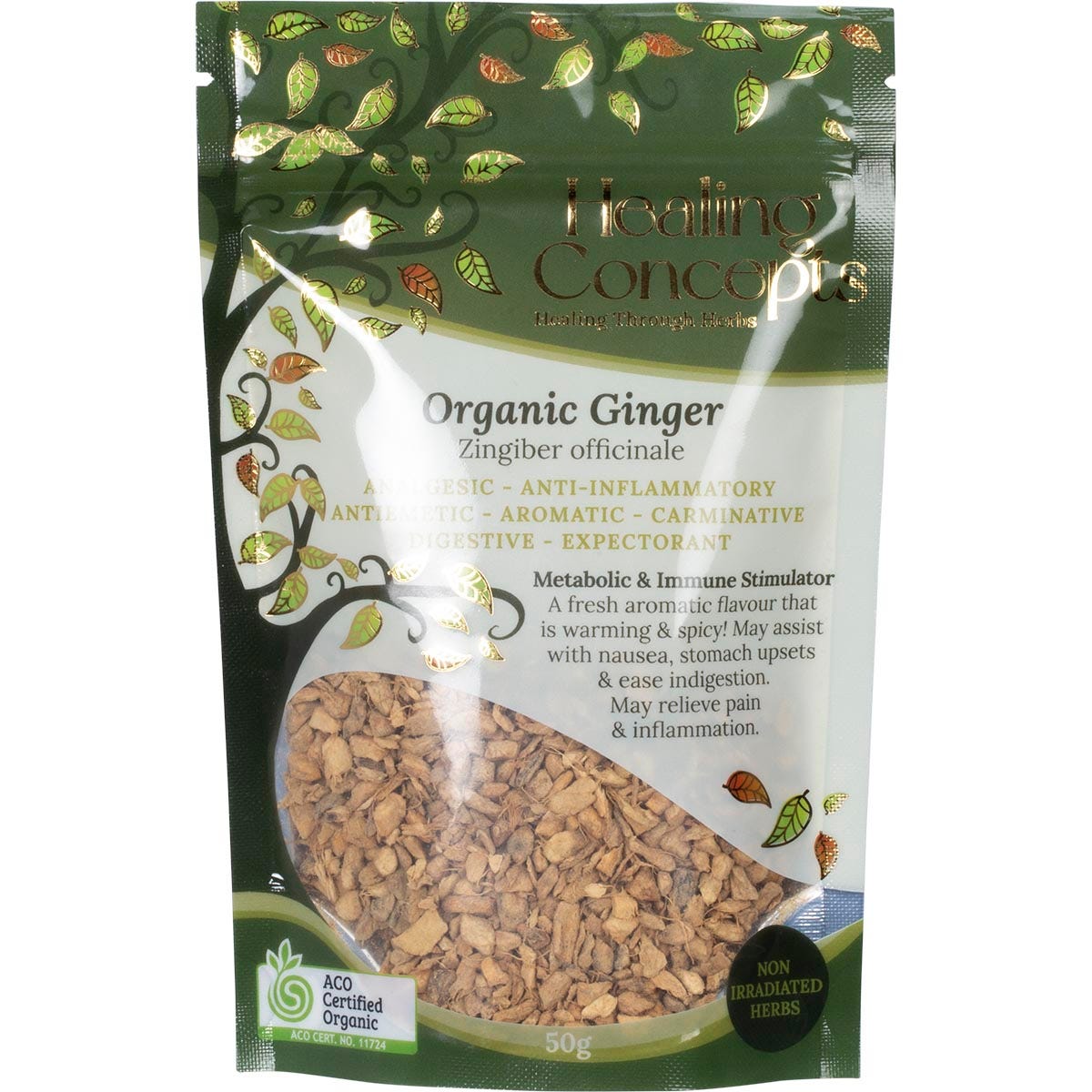Healing Concepts Organic Ginger 50g - Healing Concepts