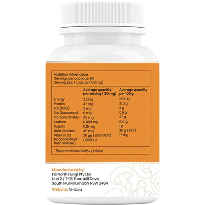 Hi-D Natural Vitamin D 1000 IU 60 Caps - Hi-D