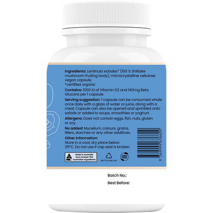 Hi-D Natural Vitamin D 1000 IU + Beta Glucan 60 Caps - Hi-D