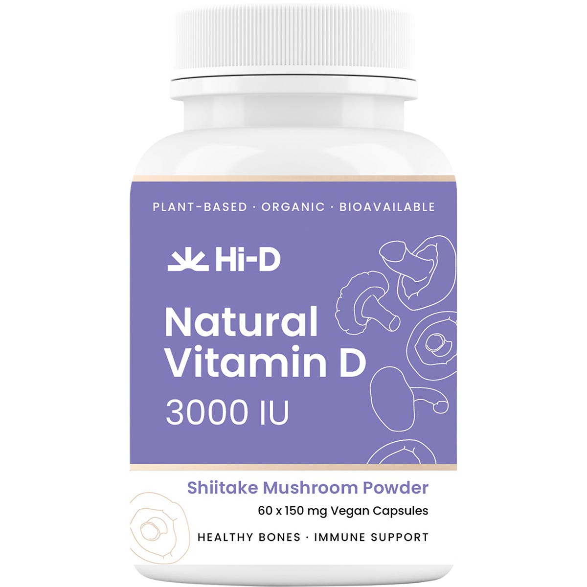Hi-D Natural Vitamin D 3000 IU 60 Caps - Hi-D
