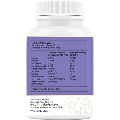 Hi-D Natural Vitamin D 3000 IU 60 Caps - Hi-D