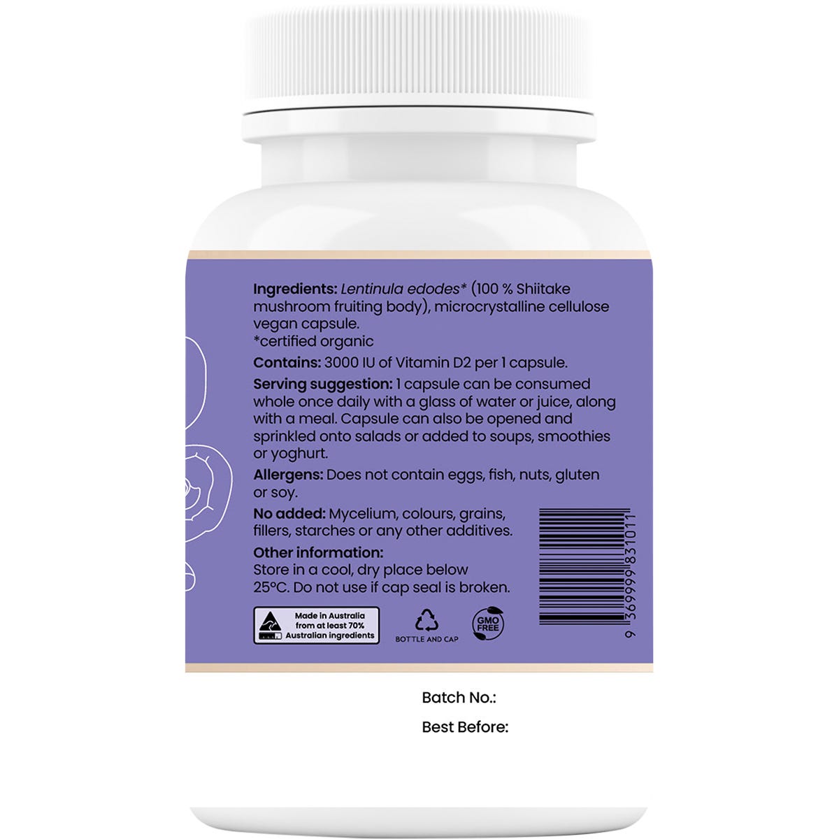 Hi-D Natural Vitamin D 3000 IU 60 Caps - Hi-D