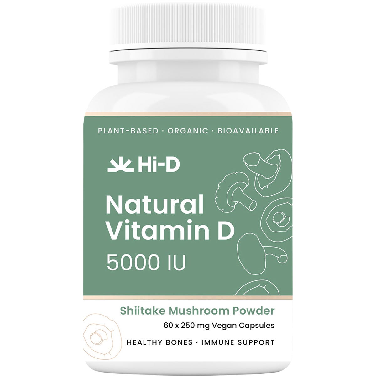 Hi-D Natural Vitamin D 5000 IU 60 Caps - Hi-D