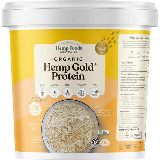 Hemp Foods Australia Organic Hemp Gold Protein 5kg - Hemp Foods Australia