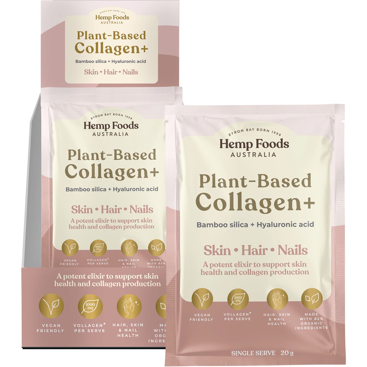 Hemp Foods Australia Plant-Based Collagen+ Berry 7x20g - Hemp Foods Australia