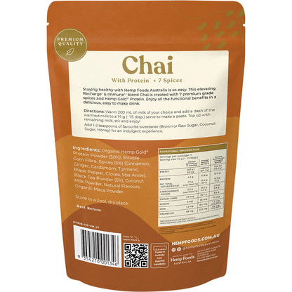 Hemp Foods Australia Chai Recharge & Immunity 100g - Hemp Foods Australia