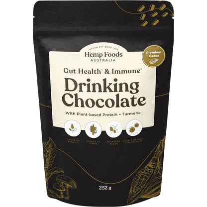 Hemp Foods Australia Drinking Chocolate Gut Health & Immune 252g - Hemp Foods Australia