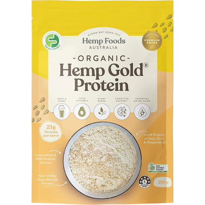 Hemp Foods Australia Organic Hemp Gold Protein 210g - Hemp Foods Australia